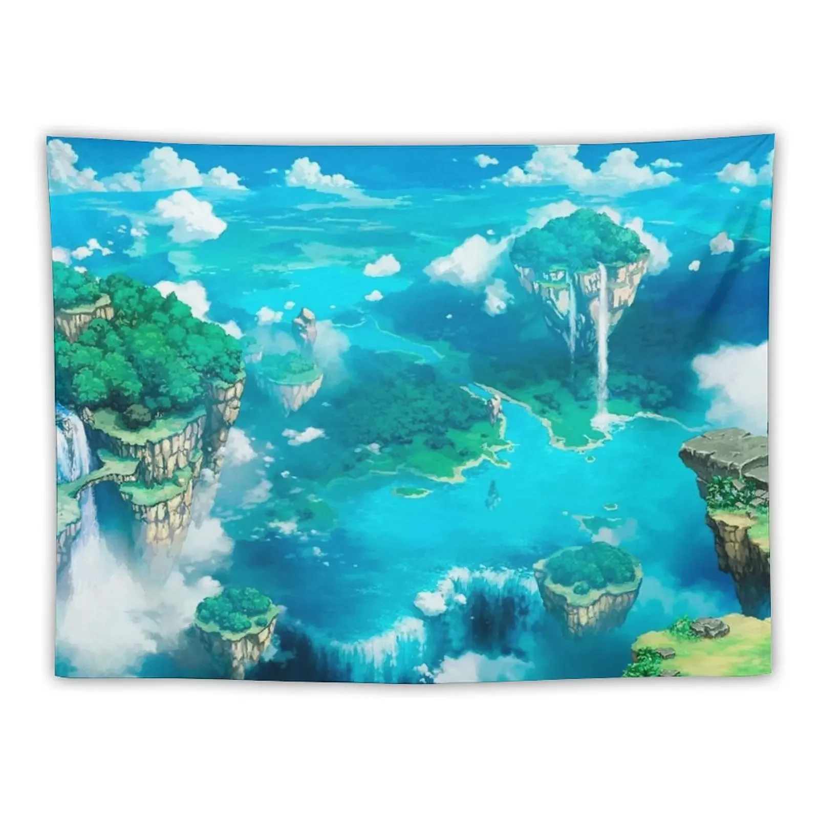 

Anime Floating Islands Tapestry Tapete For The Wall Outdoor Decoration Custom Tapestry