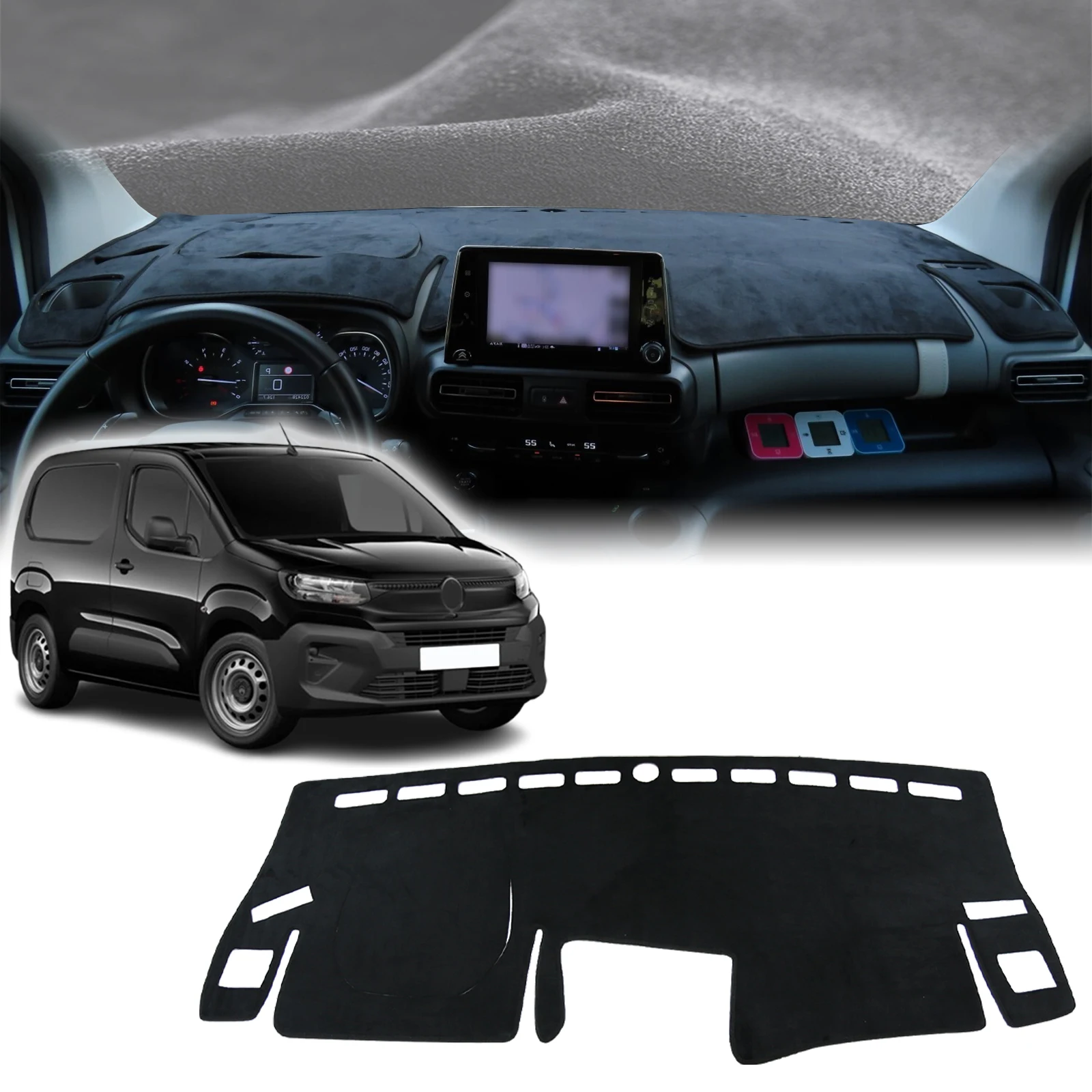 for Peugeot Partner for Citroen Berlingo for Opel Combo Life 2019-2022 Dashboard Cover Pad Protective Carpet DashMat Sunshade