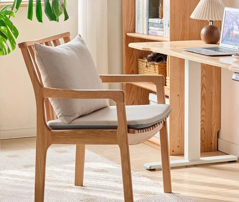 Solid wood winter and summer comfortable soft bag study casual lazy back chair