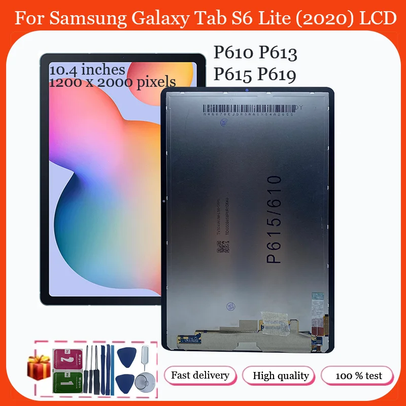 

Новый 10,4 "для Samsung Galaxy Tab S6 Lite P610 P615 SM-P610 SM-P615 ЖК-дисплей с цифровым преобразователем сенсорного экрана в сборе, замена