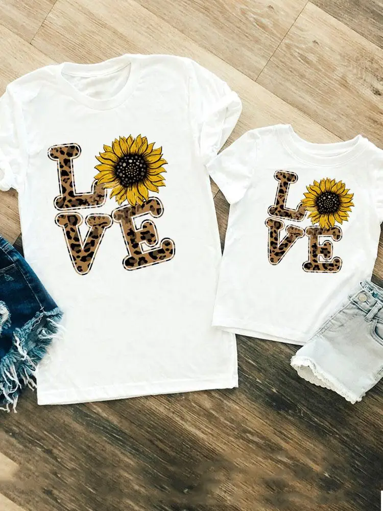 Family Matching Outfits Women Girls Boys Kid Child Summer Mom Mama Floral Ice Cream Cute Tshirt Tee T-shirt Clothes Clothing