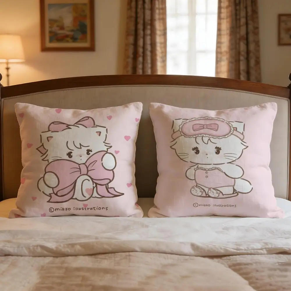 Character Mikko Cushion Cover 4Pcs Decorative Covers Soft Cushion Case for Sofa Couch Decor 40x40 45x45 Pillowcases