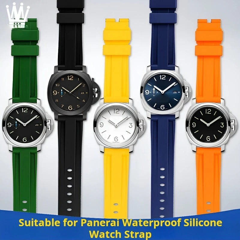 8 colors 22 24mm 26mm for Panerai PAM441 335 111 Diesel Breitling Silicone Watch Band Rubber Strap Men Sport WatchBand Bracelet