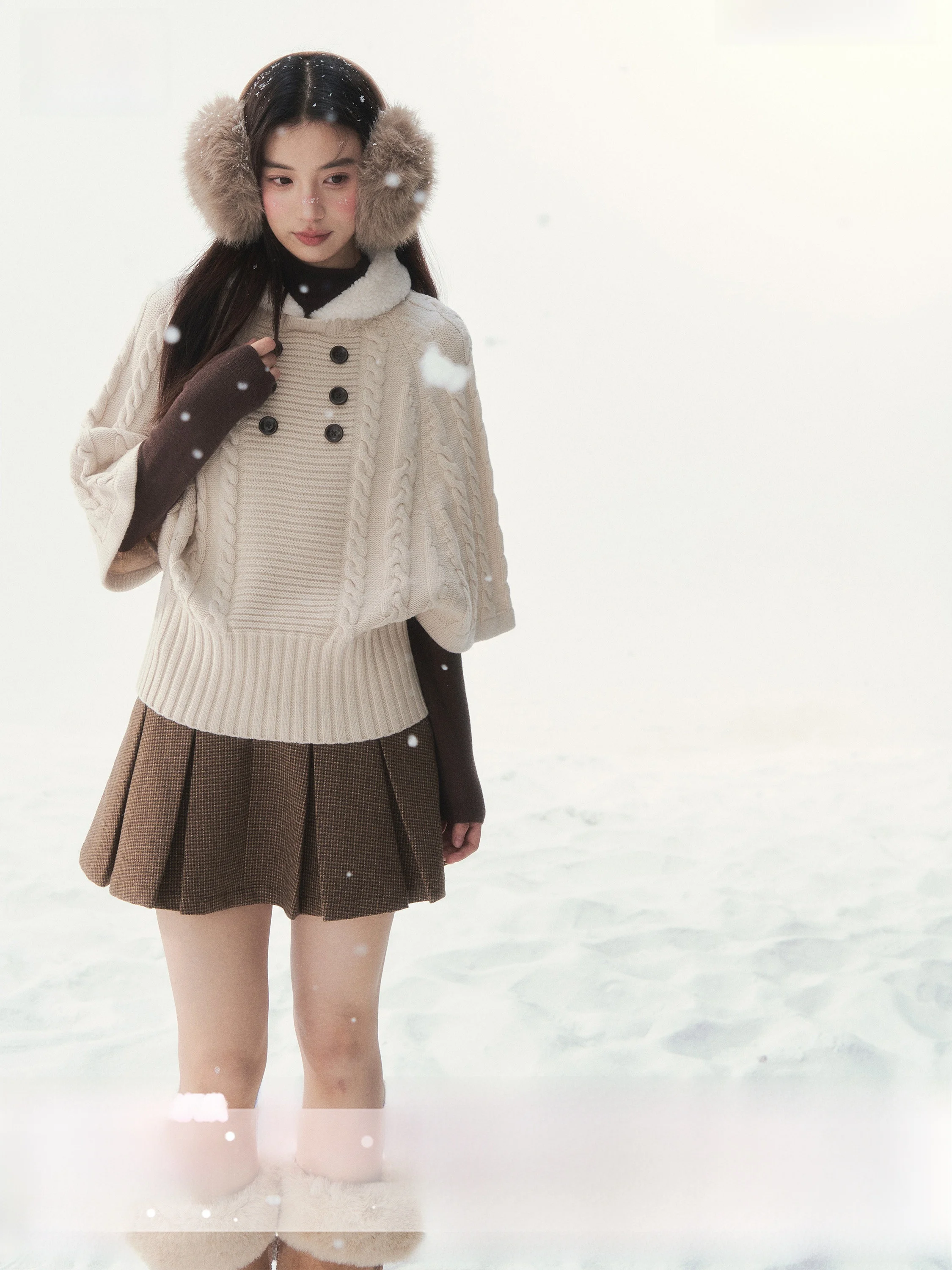 

Вязаный шерстяной свитер SunsetPark Early Taste с воротником-стойкой и капюшоном, весенняя мода для девочек, из полиэфирного волокна, укороченный