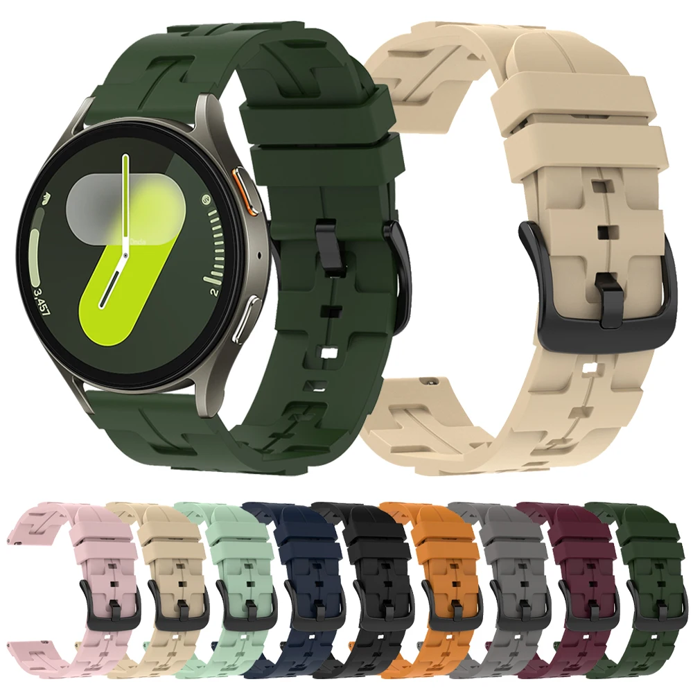 Sports Silicone Watch Strap For Samsung Galaxy Watch 7/6/5 Pro 44mm 40mm 4 6 Classic 43mm 47mm Bracelet 20mm 22mm Band Wristband