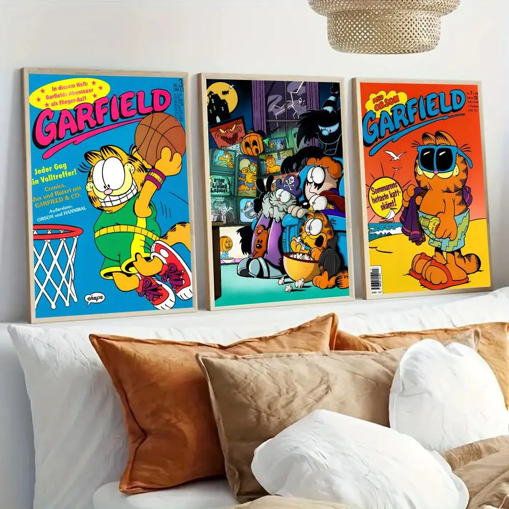 G-Garfield Cartoon Poster Modern Home Living Bedroom Bar Hallway Waterproof Wall Art Aesthetic Decor