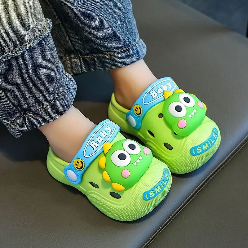 Children Summer For Girl Newborn Outdoor Cartoon Boys Baby Rubber Slippers Beach Sandals Shoes Male Socks Blue Gift Cool Hole