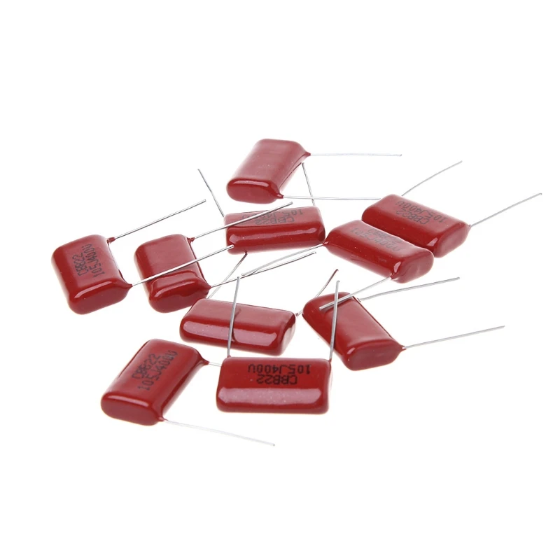 M4YC 10Pcs CBB22 105J 400V Metallized ฟิล์มตัวเก็บประจุ1UF P20mm ตัวเก็บประจุฟิล์มบาง