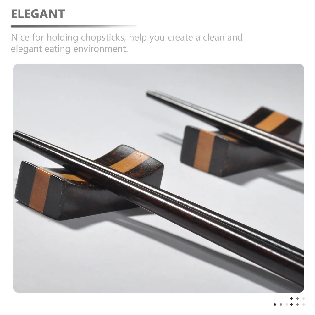 

4Pcs Wood Chopstick Rest Holder Vintage Design Tableware Stand for Spoon Fork Japanese Style Dining Decoration Kitchen Supply