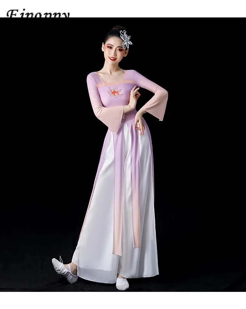 女性のためのクラシックなダンスグラデーションドレス、クラシックな中国風、エスニックスタイル、エレガントなフェアリーダンス、ファンダンス