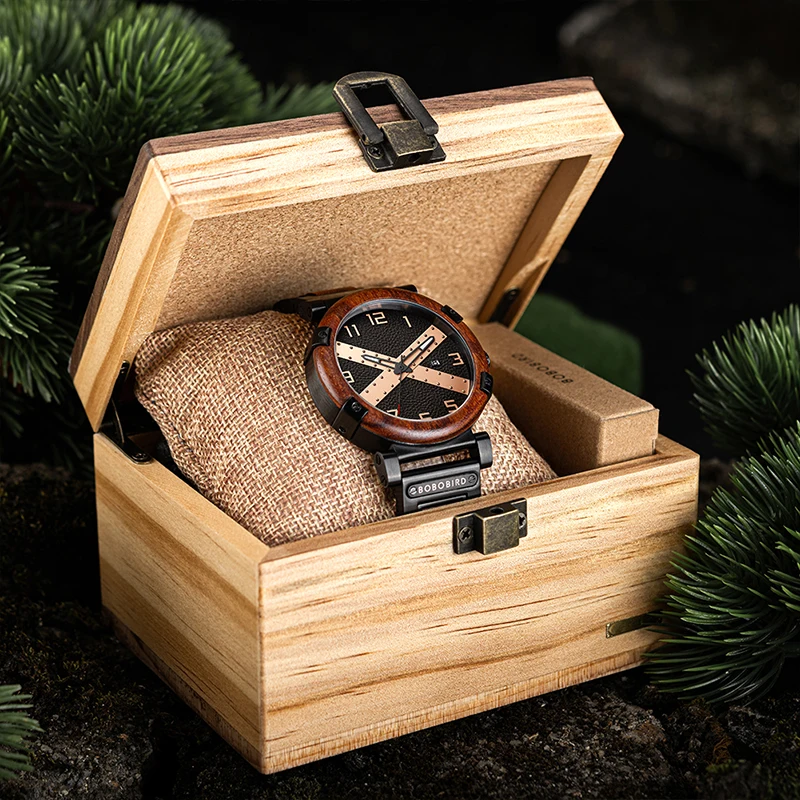 BOBO BIRD Nam Dây Cao Cấp Hàng Đầu Thương Hiệu Kinh Doanh Thạch Anh Nam Không Thấm Nước Chronograph Đồng Hồ Đeo Tay Nam Đồng Hồ Relogio Masculino Tùy Chỉnh