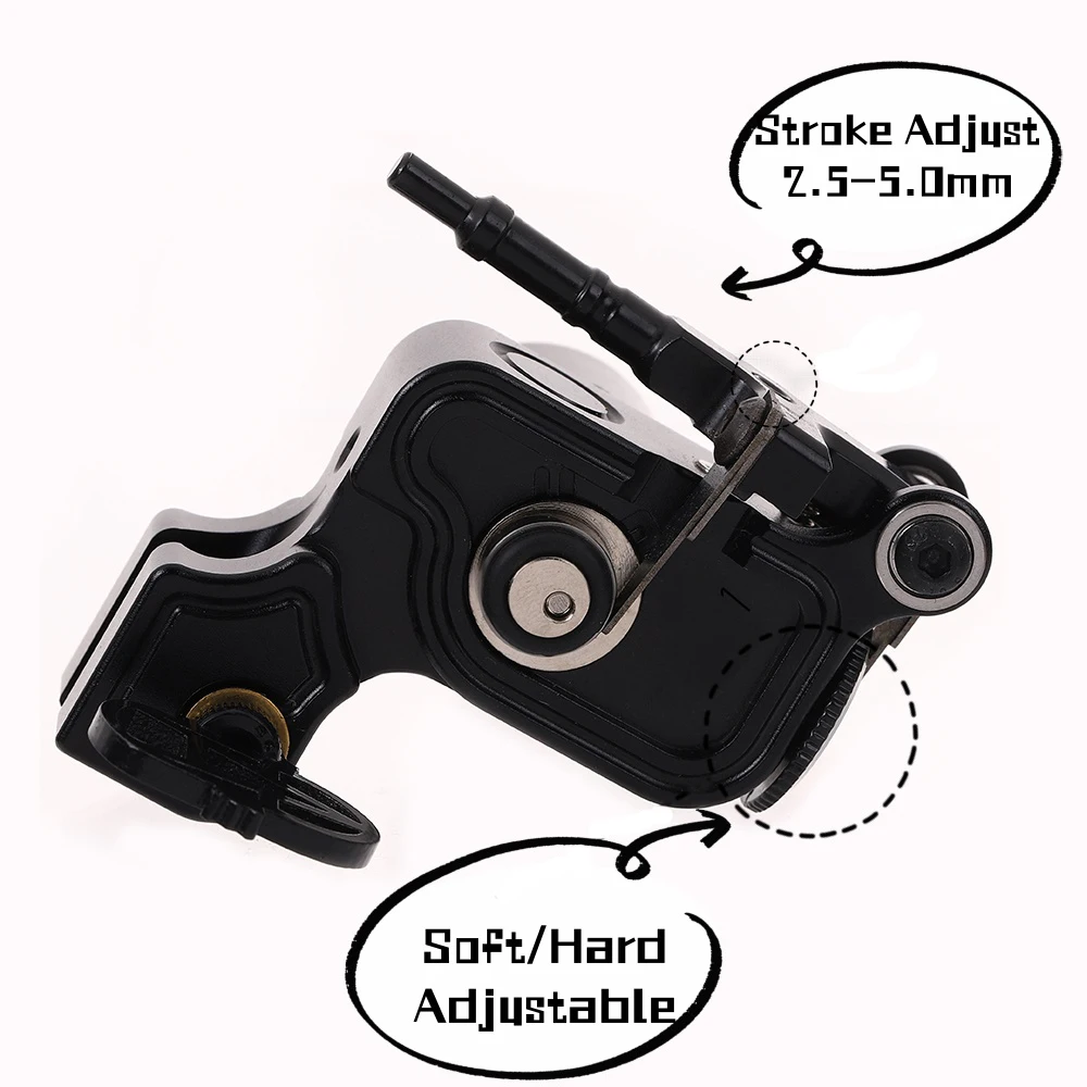 Professional Rotary Tattoo Machine 12V/14000Rpm Adjustable Stroke 2.5-5mm Coreless Powerful Motor V6 Shrapnel Tattoo Machine