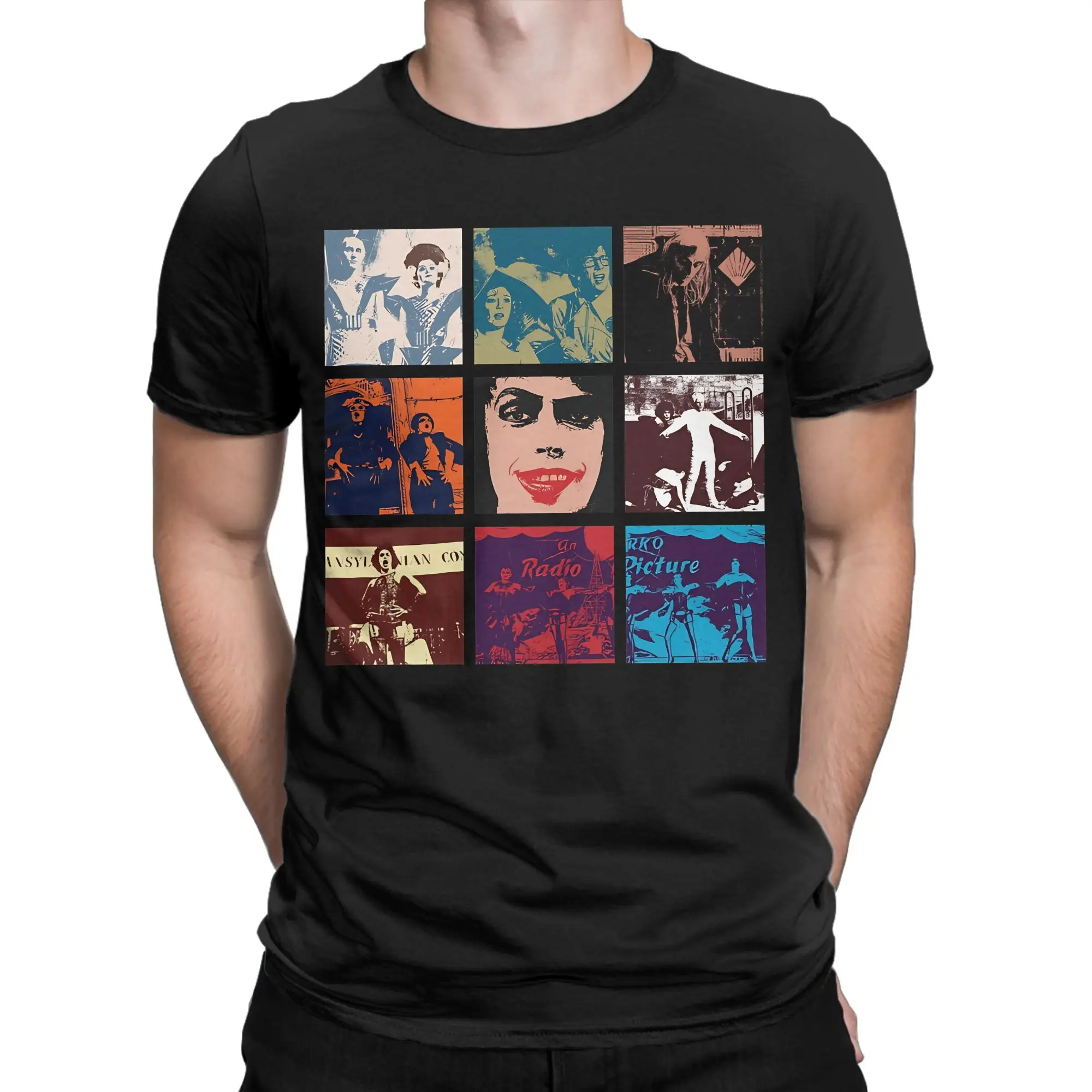 Men Women Frank N Furter Collage Horror Movie T Shirts The Rocky Horror Picture Show Pure Cotton Tops Funny Tees Gift T-Shirts