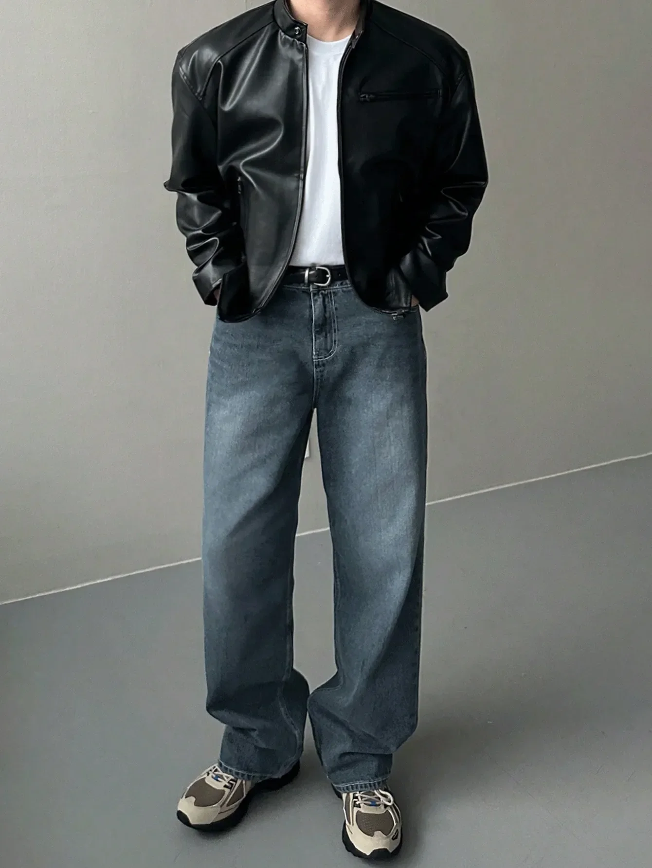 DAZY Herren Herbst Gerade Loose Lässig vielseitige Taschen Jeans