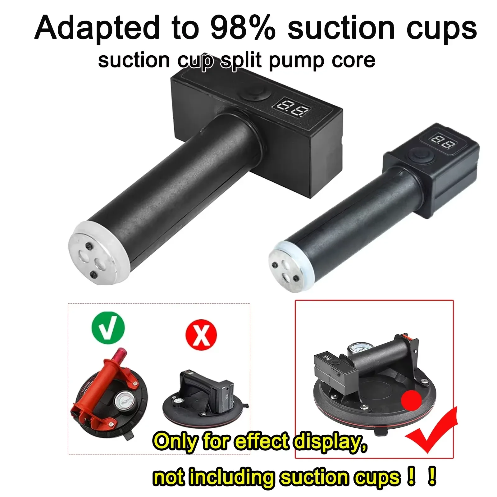 T-Shaped Electric Vacuum Suction Cup Pump-900mAh/1200mAh Auto Pressure Compensation for Granite, Stone, Marble Slabs