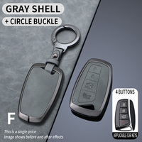 Zinc Alloy + Leather Car key case cover for Hyundai Grand Santa Fe 3 DM Ix45 Ix35 Genesis DH Grandeur Azera HG Equus 2013 - 2016