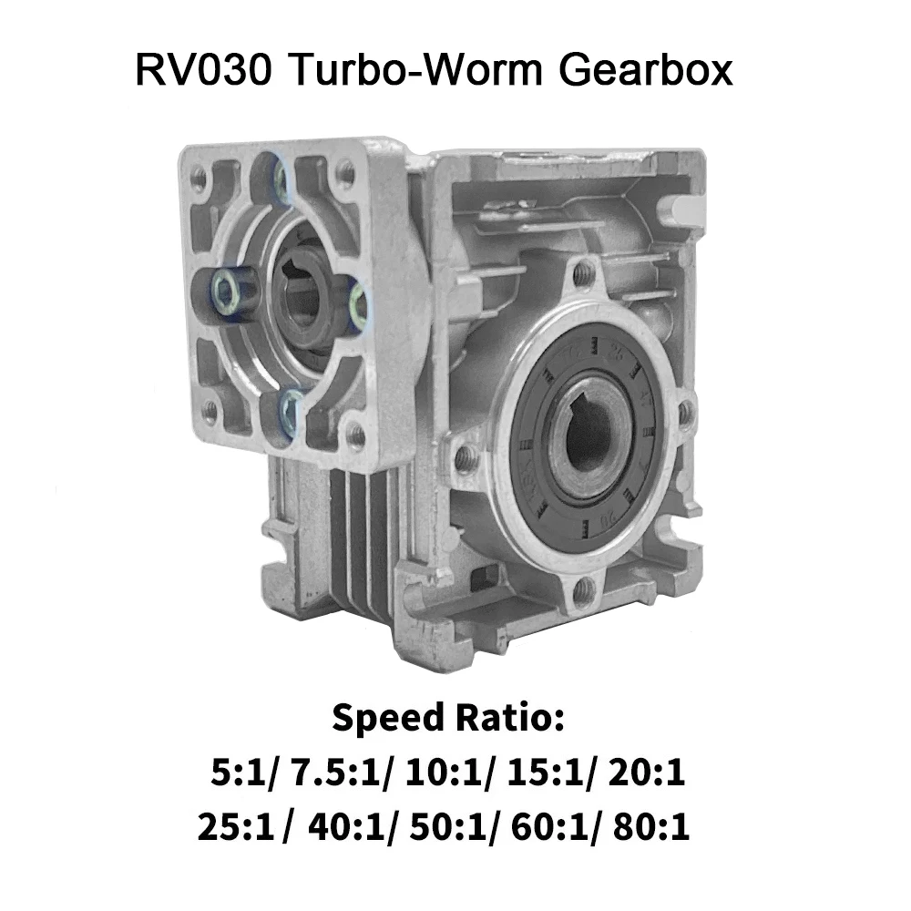 RV030 Worm Gearbox Right Angle Worm Gear Reducer 90 Degree Gearbox Nema 23 Stepper Motor Reducer Kit NMRV030 Single/Double Shaft