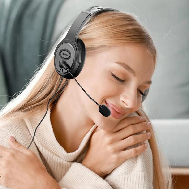 Call Center Headset Stereo Headphones Noise Cancelling Microphone For Zoom Skype Office Call Center Home Podcast