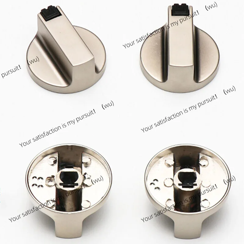 2PCS Metal 6mm/4mm Universal Silver Gas Stove Control Knobs Adaptors Oven Switch Cooking Surface Control Locks