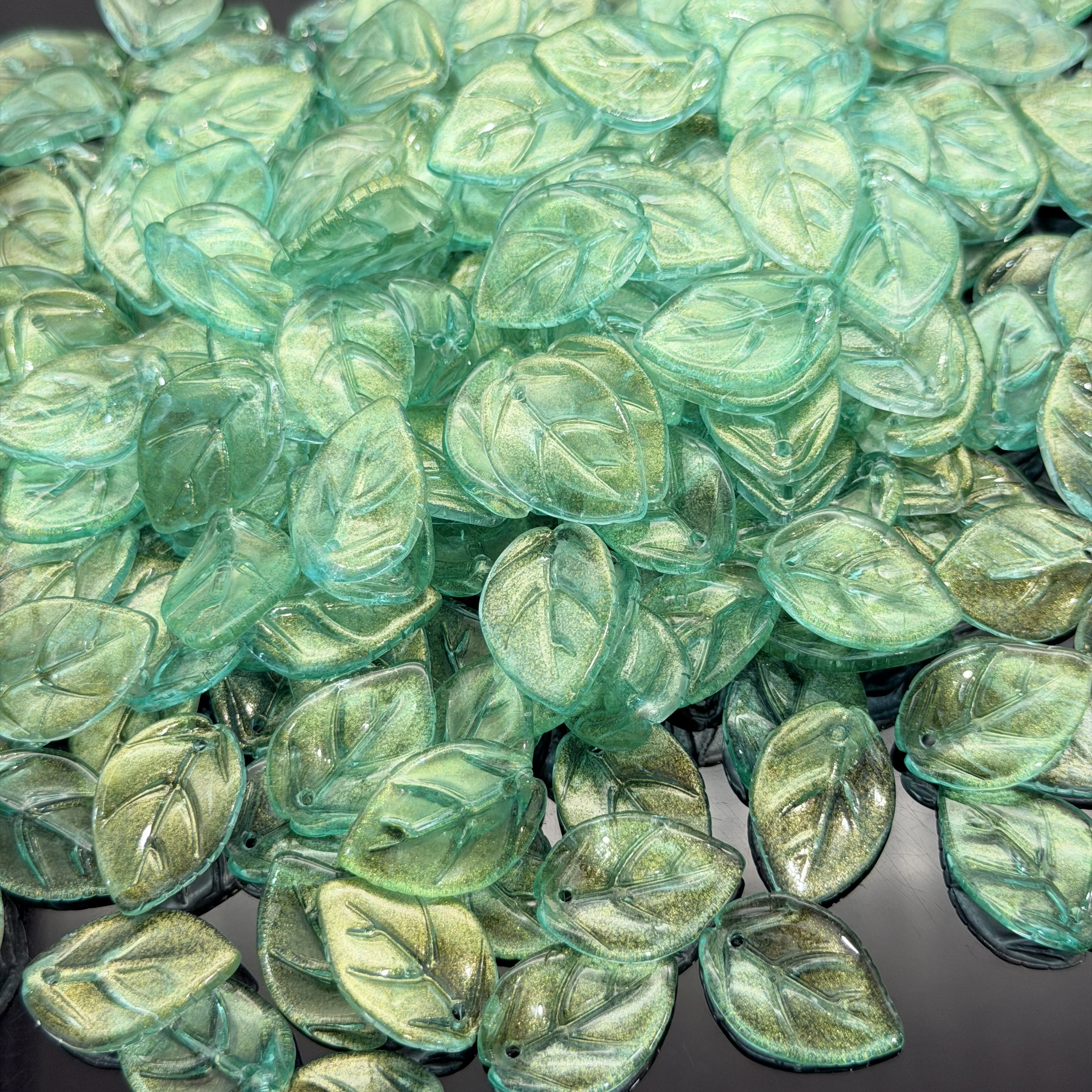 20-160pcs Wholesale 21x14mm Orange Rose Leaf Glass Loose Spacer Beads For DIY Earrings Bracelet Pendants Handmade DIY Accessorie