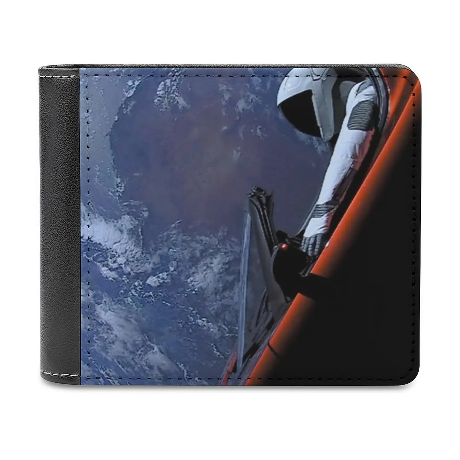 The Spacex Starman New Men Wallets Pu Leather Men Purse High Quality Male Wallet Spacex Moons Martian Planet Solar System