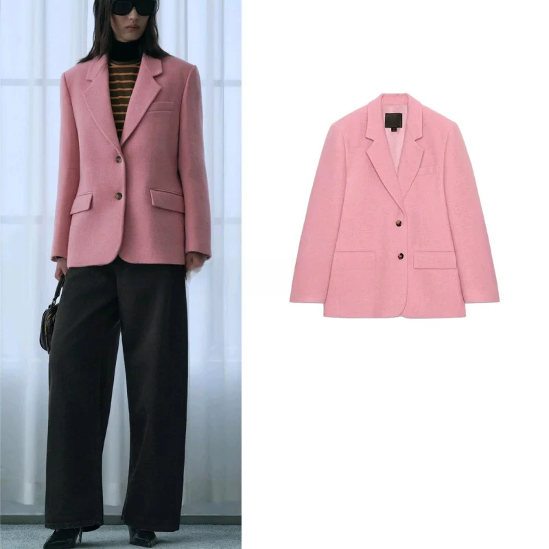 شتاء جديد المرأة صف واحد متعدد الأزرق awl طوق طويل Sve المتضخم دعوى Jaet تخفيف Sle عادية ألياف البوليستر #1