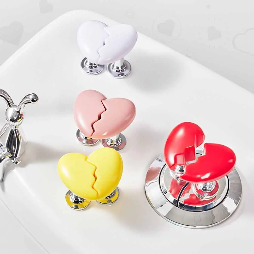 Broken Heart Shape Toilet Presser Self-Adhesive Toilet Press Button Nail Protector Toilet Lid Handle Tank Flush Button