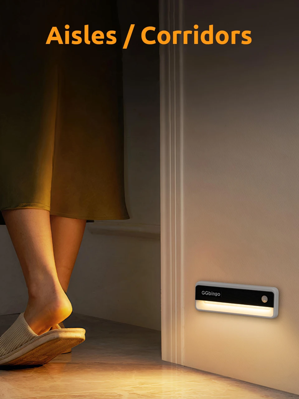 GGbingo Human Sensor Night Light Multi-light Type-C Charging LED Wall Light Cabinet Night Stairs Light