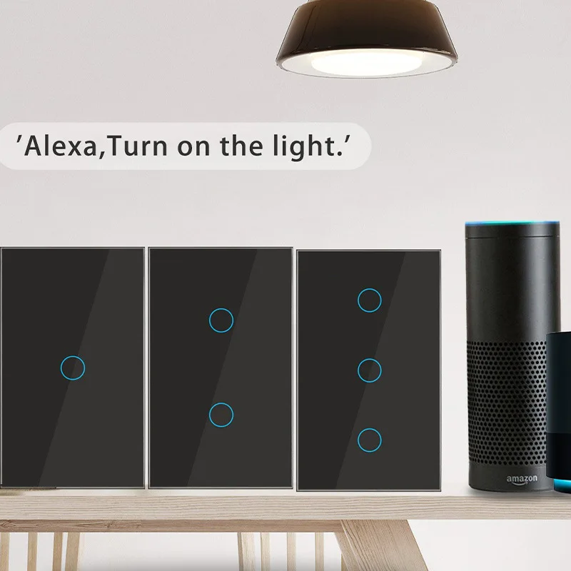 New Tuya Wifi Smart Switch Zero Fire Wire Light Touch Screen Switch APP Wireless Control Support Alexa Google Home Voice 스위치