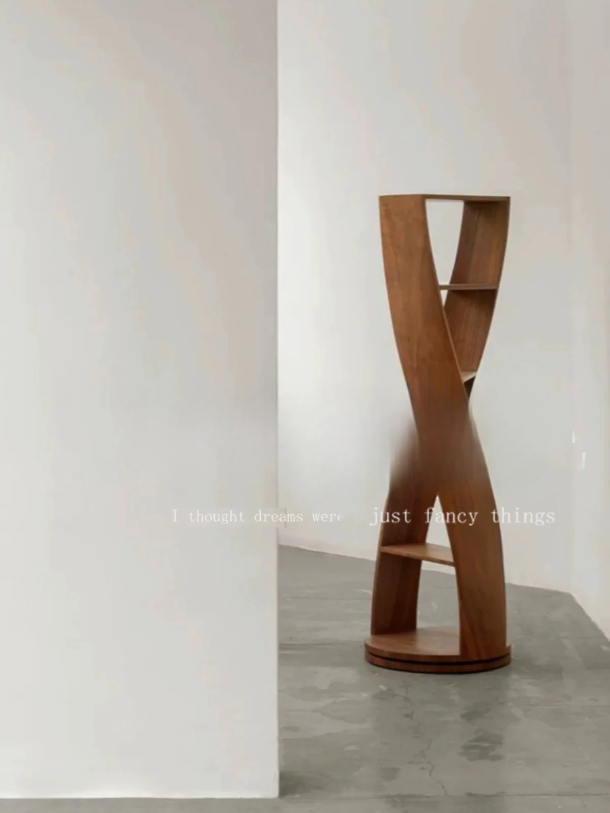 Nordic designer simple solid wood special-shaped bookshelf round shelf