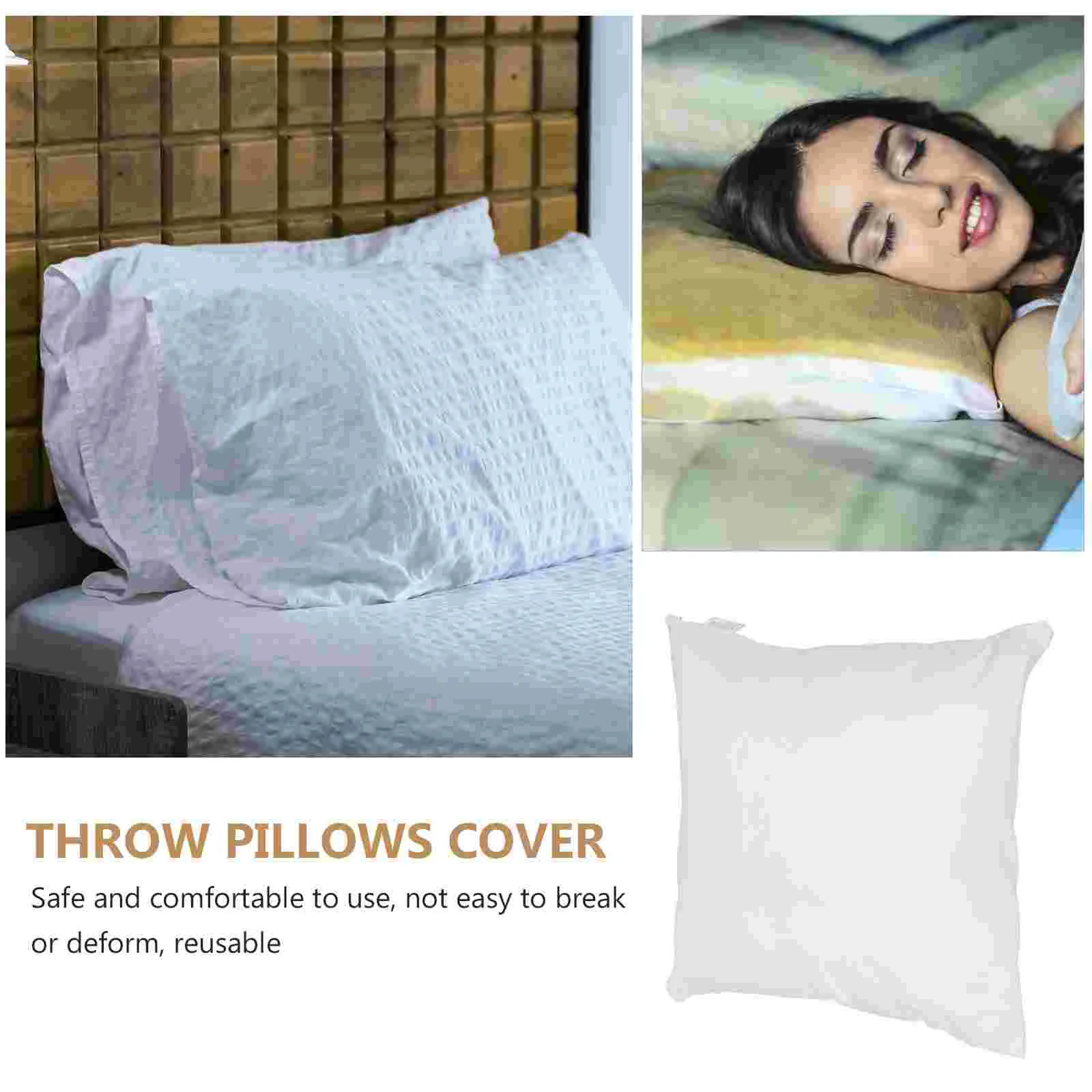 Pillow Case Throw Pillows for Couch Core Cover Cushion Cover/Pillow Pillowcases Brushed Fabric Bed Home White Liner