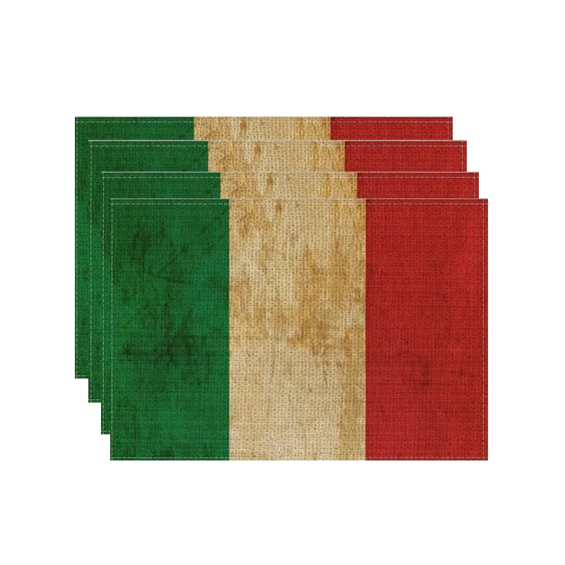 VIKAMA 2/4/6PC Vintage Placemats, Retro Flag & Greek Key Table Mats, Non-Slip for Kitchen Dining & Bistro Table Decor - view 2