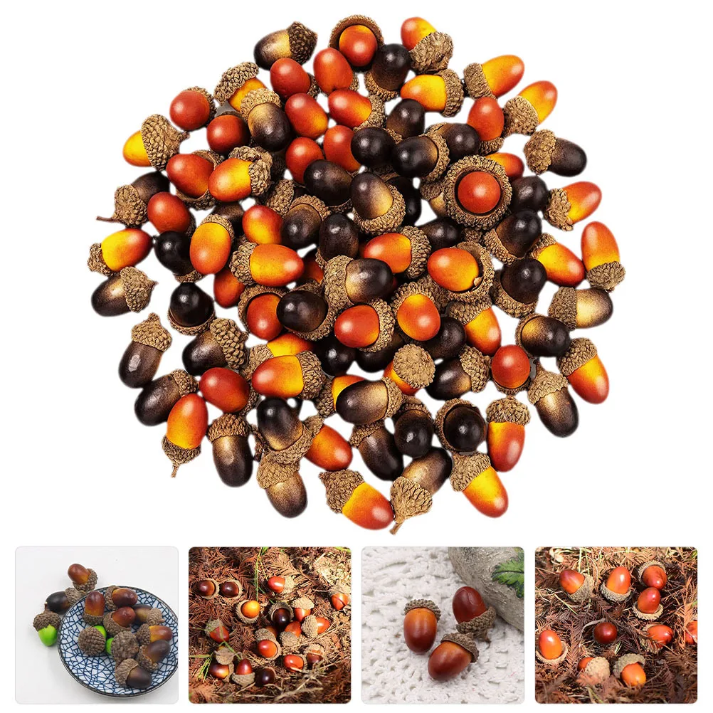 

50Pcs Simulation Acorn Christmas Tree Ornaments Reusable Plastic Decorative Acorns Xmas Pendants for DIY Garland Home Decor