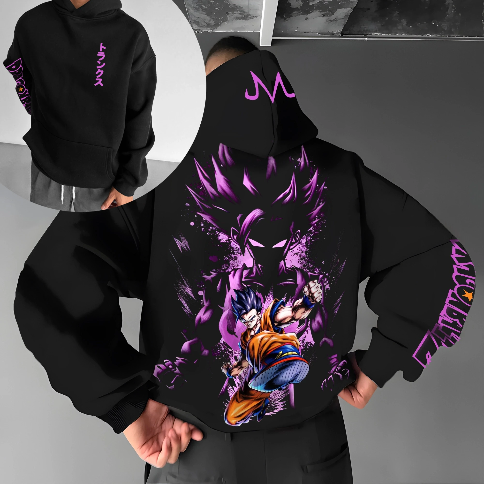 Dragon Ball Autunno e Inverno Giapponese Hot Blood Animation Felpa con cappuccio con personaggio classico TOP casual e confortevole da uomo e da donna