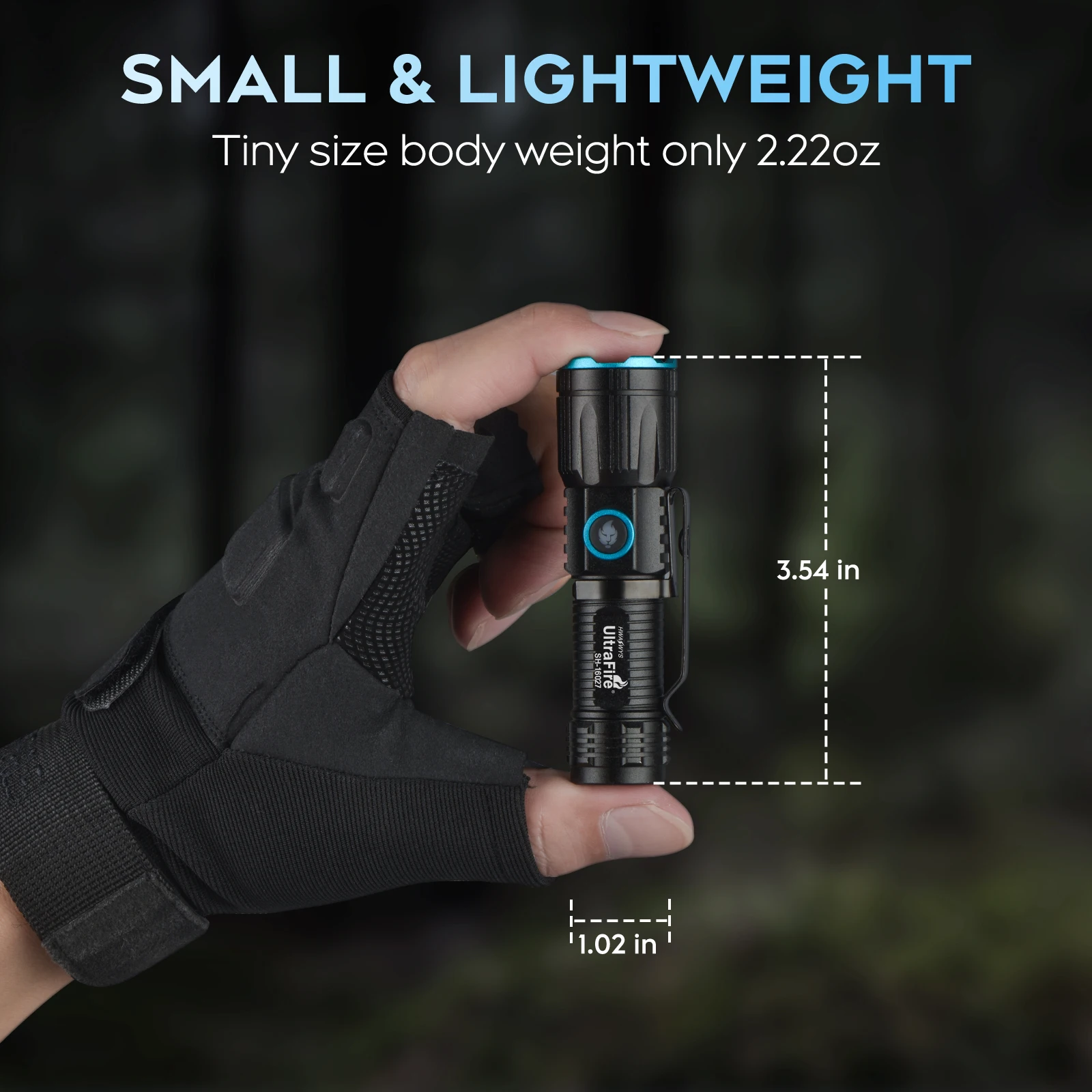 UltraFire SH-16027 EDC USB Rechargeable LED Flashlight 1000LM TypeC 16340 Portable Pocket Torch Mini Work Light with Magnet Tail