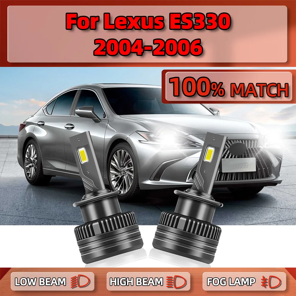 

2Pcs D2S LED Car Headlight Canbus 25000LM 120W Auto Headlamps 12V HID Xenon Light 6000K For Lexus ES330 2004 2005 2006