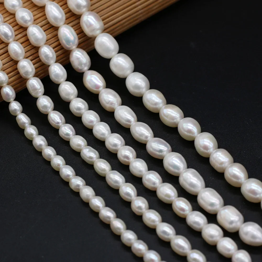 

Natural Freshwater Pearls AA White Rice Big Loose Spacer Beads for Jewelry Making Supplies DIY Necklace Bracelet Accessories