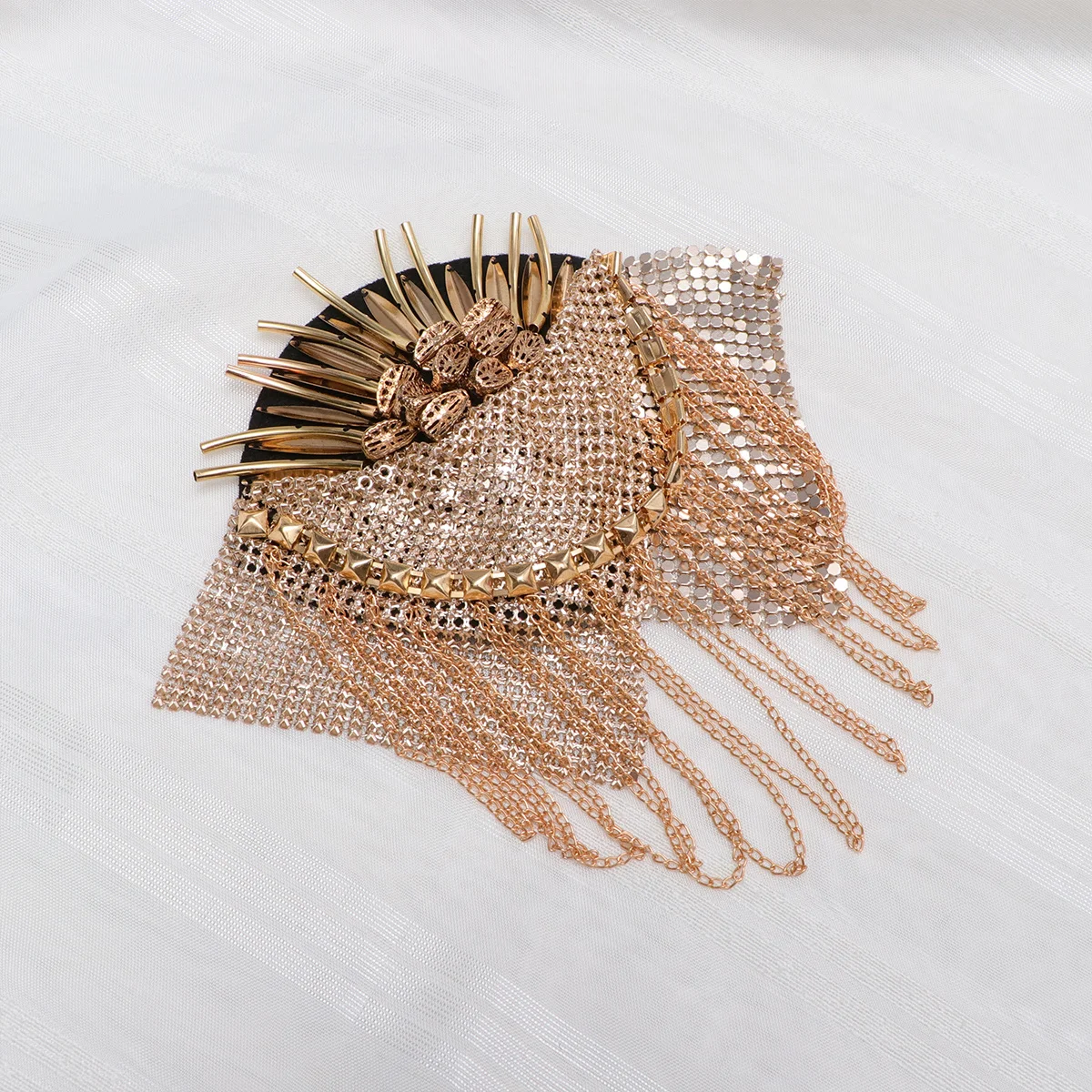 1 زوج الكتف الكتفيات شارة شرابة سلسلة تصميم برشام الكتف مجلس للرجال النساء أزياء خمر دعوى الديكور التبعي #6