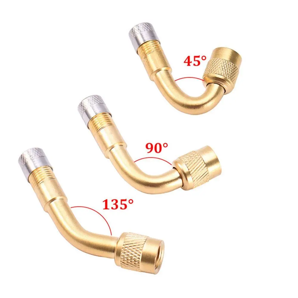 1pcs 45/90/135 Degree Angle Brass Air Tyre Valve Stem with Extension Adapter for Car Truck Motorcycle