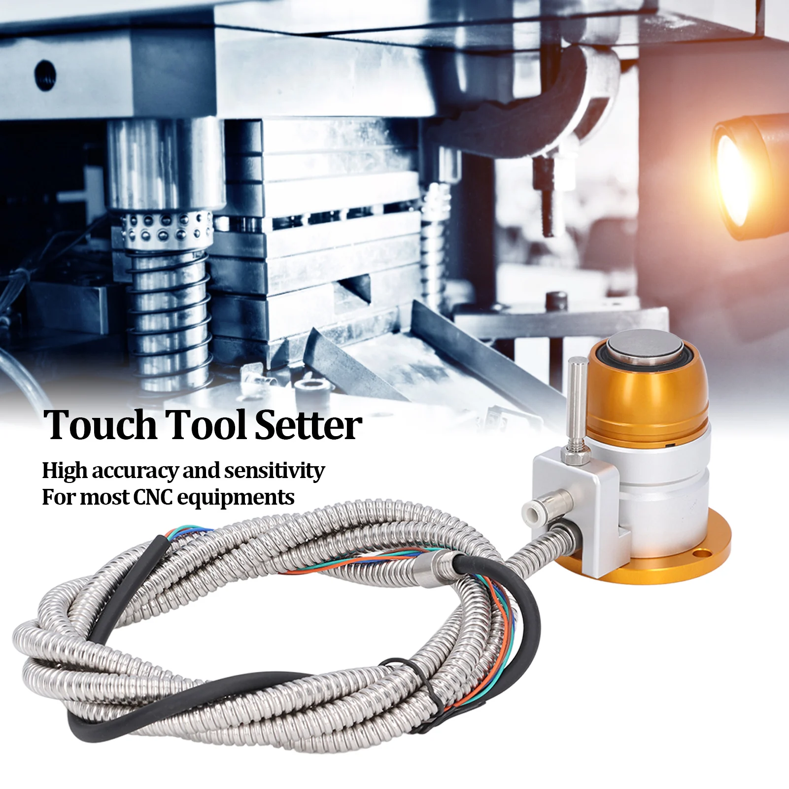 Tool Setter with Cable Z Axes Tool Setter Z Axes Touch Tool Setter Normally Closed CNC Tool Setting Accessory with Cable  24V