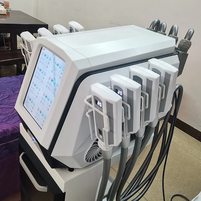 المهنية المحمولة كريوليبوليسيس ألواح تجميد الدهون منصات التبريد آلة تحلل الدهون مع 8 مقابض