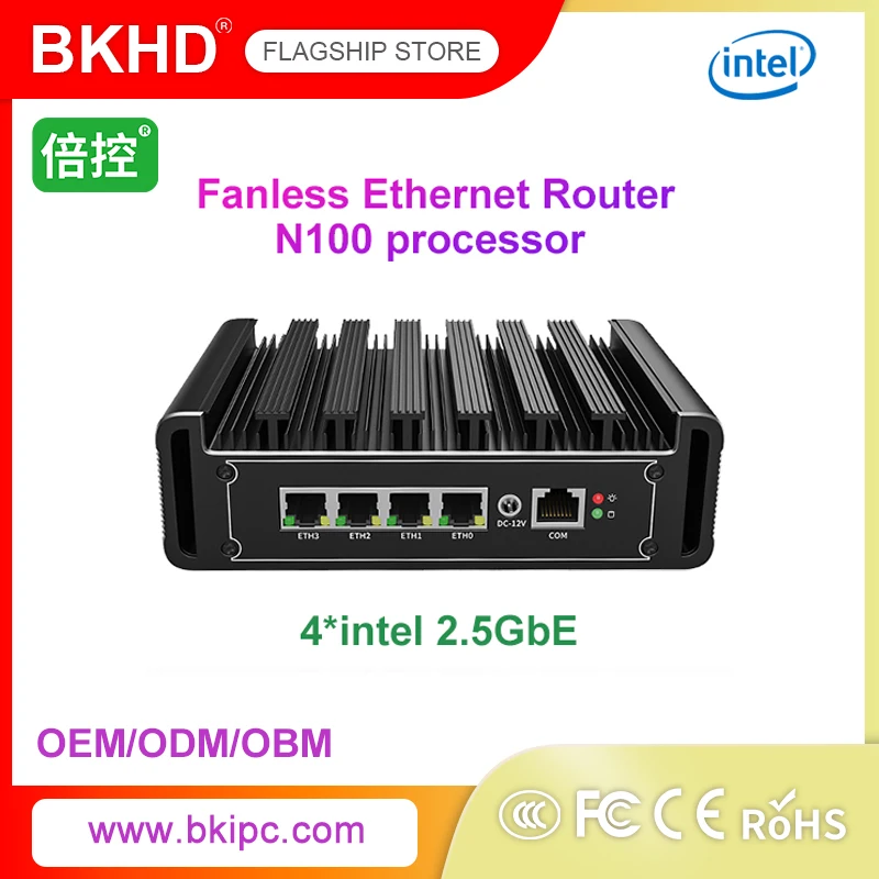 

BKHD G31S N100 Fanless Soft Router Firewall Mini Host 4x2.5GbE Pfsense MikROS OPNsense VLAN VPN Expandable WiFi 4G Module