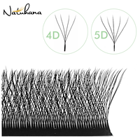 NATUHANA W Shaped 4D 5D Premade Volume Fan Lashes 007mm Thin C D Curl Natural Soft Individual False Eyelashes for Makeup