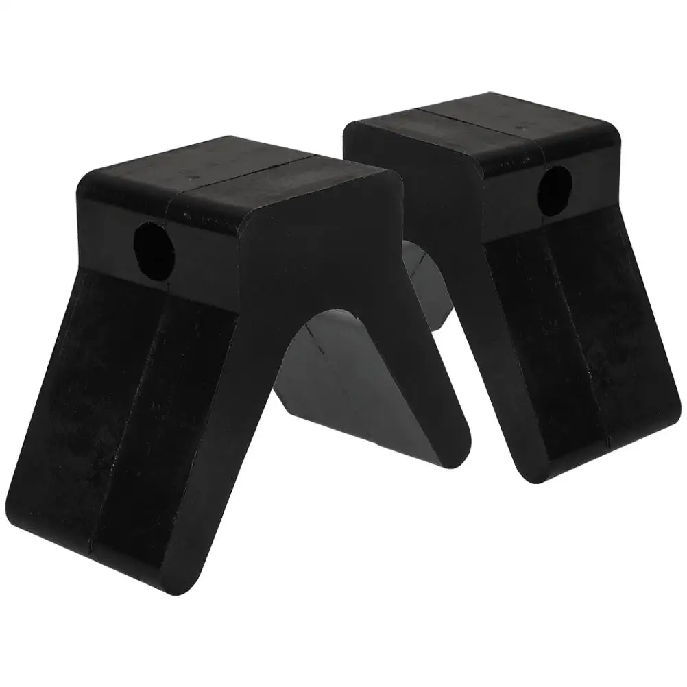 

2 Pcs Marine Trailer Boat Bow Stop Block Fishing Tandem Slide Stoppers Rubber Roller