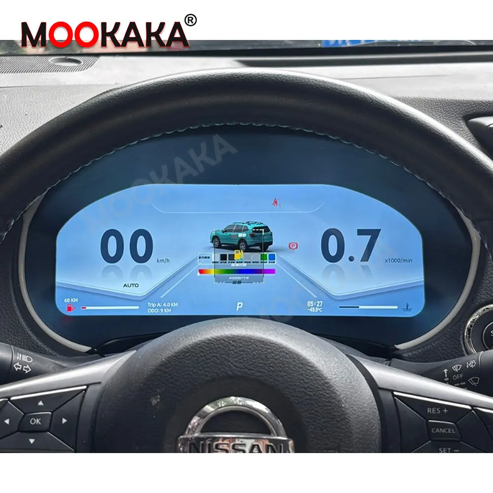 Für Nissan X-Trail 2014-2022 Qashqai 2016-2022 Auto LCD Armaturenbrett Digitales Kombiinstrument Auto-Tachometer Headunit