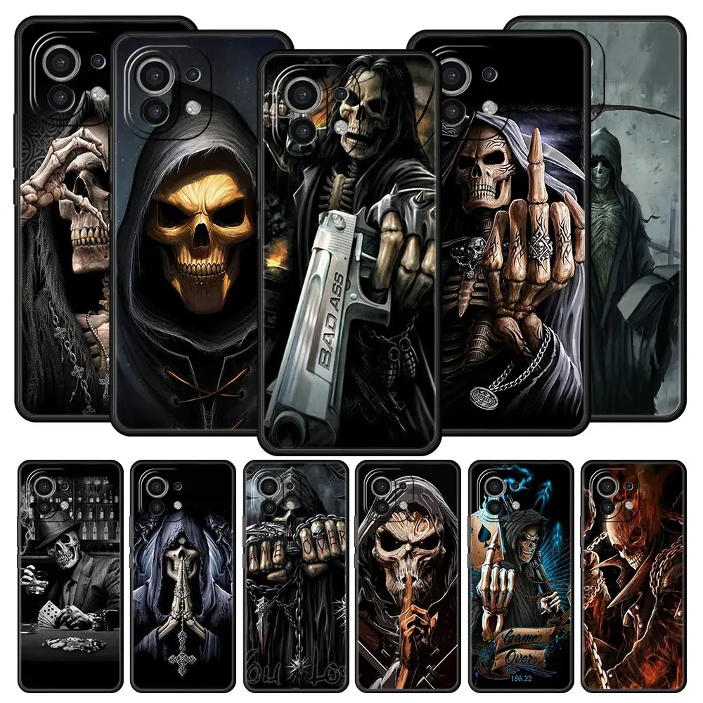 Skull Skeleton Grim Reaper Fashion Phone Case For Xiaomi 14 13T 12T Pro 12 13 11 Ultra Mi Note 10 Lite 10T Pro 11T 11i 9T Cover