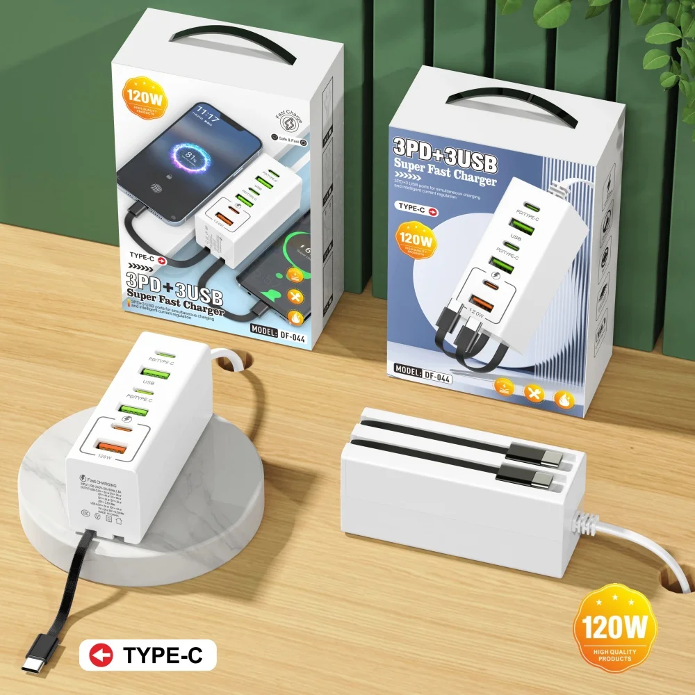 

USB Charger Type C 6 Ports Fast Charging Mobile Phone Wall Charger For iPhone Samsung Xiaomi Huawei EU/US/UK Plug Power Adapter