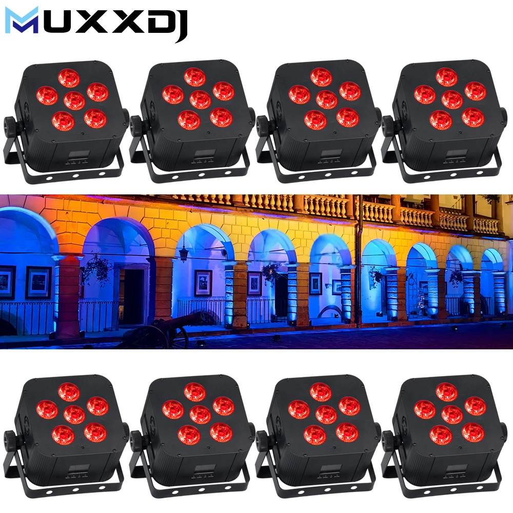 

MUXXDJ 8 шт. 6*18 Вт беспроводной DMX Par Light с питанием от батареи RGBWA + УФ Uplight для сцены Dj Party Disco Hall