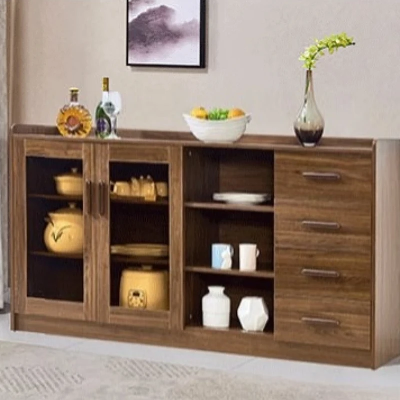 

Chinese Modern Simple Multifunction Sideboard Walnut Fashion Rugged Storage Cupboard Sencillo Y Duradero Dining Room Furniture