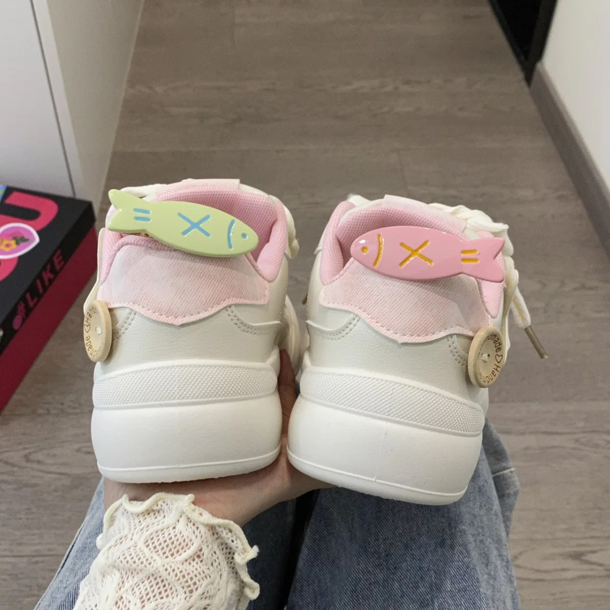 Tall Thick Bottom Student Casual White Shoes For Women 2024 New Big Head Bread Shoes Board Shoes Lolita Sweet Single Shoes